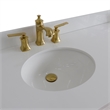61 in. Double Wooden Vanity White White Quartz Oval Sink