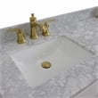 61 in. Double Wooden Vanity White White Carrara Marble Rectangle Sink