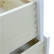 61 in. Double Wooden Vanity White White Carrara Marble Round Sink