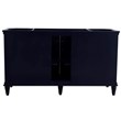 61 in. Single Wooden Vanity  Blue Gray Granite Round Sink