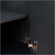 61 in. Single Wooden Vanity  Dark Gray Black Galaxy Granite Oval Sink