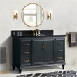 61 in. Single Wooden Vanity  Dark Gray Black Galaxy Granite Oval Sink