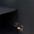 61 in. Single Wooden Vanity  Dark Gray Black Galaxy Granite Rectangle Sink