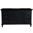 61 in. Single Wooden Vanity  Dark Gray Black Galaxy Granite Rectangle Sink