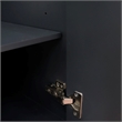 61 in. Single Wooden Vanity  Dark Gray Black Galaxy Granite Round Sink