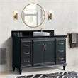 61 in. Single Wooden Vanity  Dark Gray Black Galaxy Granite Round Sink