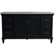 61 in. Single Wooden Vanity  Dark Gray Gray Granite Oval Sink