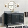 61 in. Single Wooden Vanity  Dark Gray Gray Granite Oval Sink