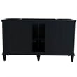 61 in. Single Wooden Vanity  Dark Gray Gray Granite Oval Sink