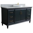 61 in. Single Wooden Vanity  Dark Gray Gray Granite Round Sink