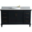 61 in. Single Wooden Vanity  Dark Gray Gray Granite Round Sink