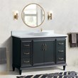 61 in. Single Wooden Vanity  Dark Gray White Quartz Round Sink