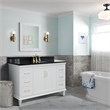 61 in. Single Wooden Vanity  White with Black Galaxy Oval Sink
