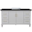 61 in. Single Wooden Vanity  White with Black Galaxy Rectangle Sink