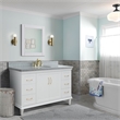 61 in. Single Wooden Vanity  White with Gray Granite Oval Sink
