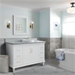 61 in. Single Wooden Vanity  White with Gray Granite Round Sink