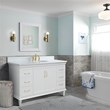61 in. Single Wooden Vanity  White with White Quartz Oval Sink