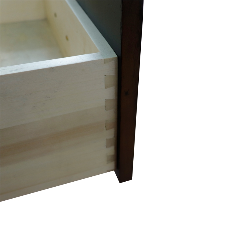 60 in. Double Wooden Vanity Walnut Black  Cabinet Only