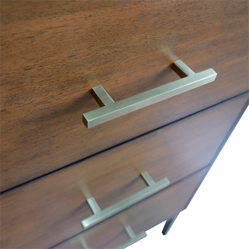 60 in. Double Wooden Vanity Walnut Black  Cabinet Only