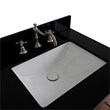 61 in. Double Wooden Vanity Walnut Black Black Galaxy Granite Rectangle Sink