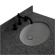 61 in. Double Wooden Vanity Walnut Black Gray Granite Oval Sink