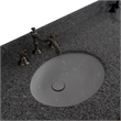 61 in. Double Wooden Vanity Walnut Black Gray Granite Oval Sink