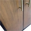 61 in. Double Wooden Vanity Walnut Black White Quartz Oval Sink