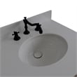 61 in. Double Wooden Vanity Walnut Black White Quartz Oval Sink
