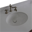 61 in. Double Wooden Vanity Walnut Black White Quartz Oval Sink