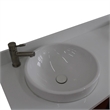 61 in. Double Wooden Vanity Walnut Black White Quartz Round Sink