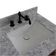 61 in. Double Wooden Vanity Walnut Black White Carrara Marble Rectangle Sink