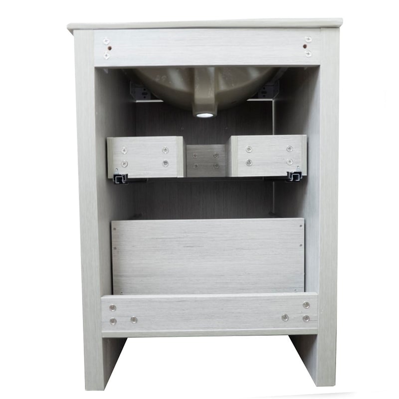 24 in. Single Gray Vanity with Ceramic Sink