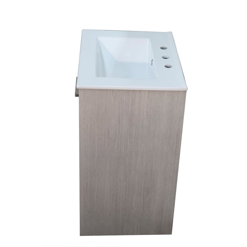 24 in. Single Gray Vanity with Ceramic Sink