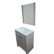 24 in. Single Gray Vanity with Ceramic Sink