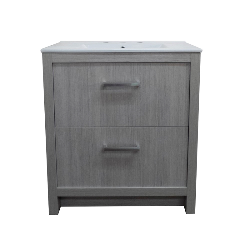 30 in. Single Wooden Vanity  in Gray Pine
