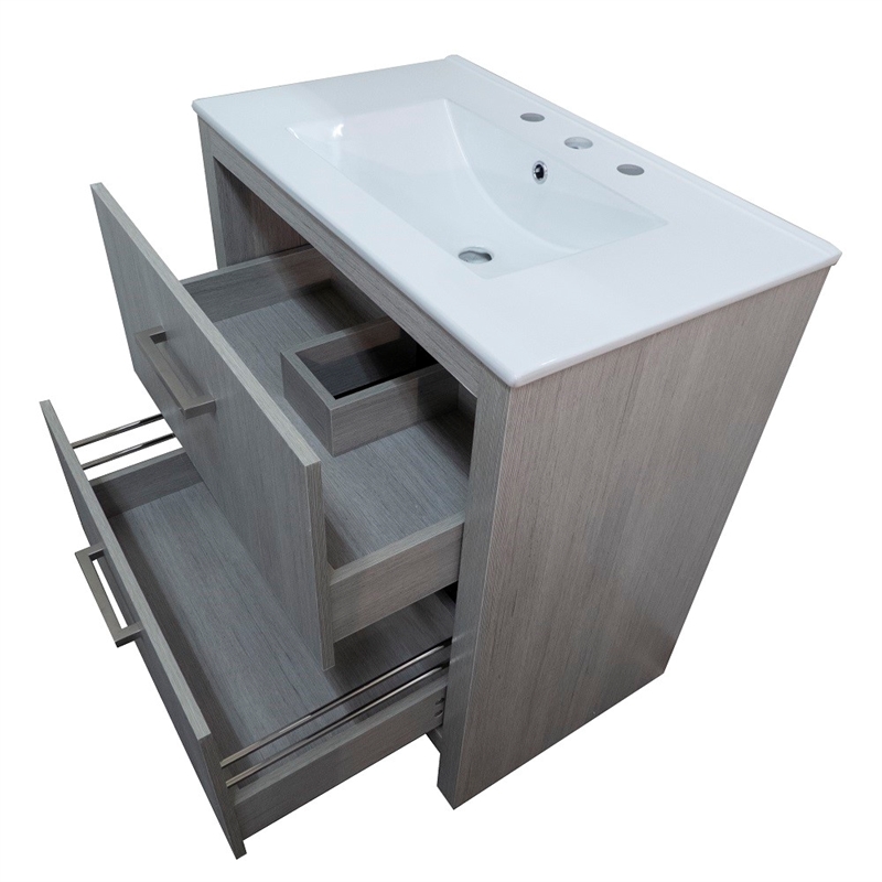 30 in. Single Wooden Vanity  in Gray Pine