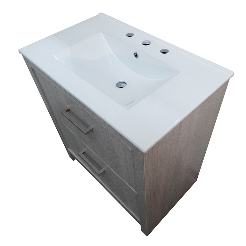 30 in. Single Wooden Vanity  in Gray Pine