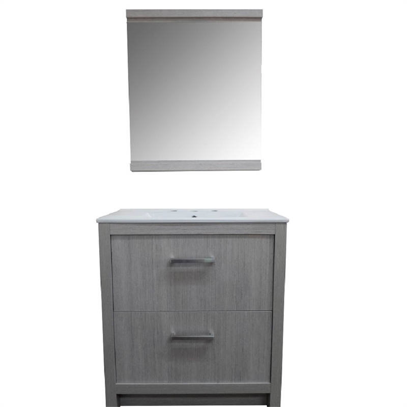30 in. Single Wooden Vanity  in Gray Pine