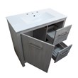 36 in. Single Wooden Vanity  in Grey Pine with White Ceramic Top