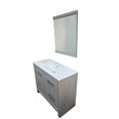 36 in. Single Wooden Vanity  in Grey Pine with White Ceramic Top