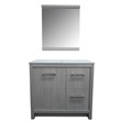 36 in. Single Wooden Vanity  in Grey Pine with White Ceramic Top