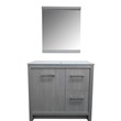 36 in. Single Wooden Vanity  in Grey Pine with White Ceramic Top