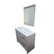 36 in. Single Wooden Vanity  in Grey Pine with White Ceramic Top