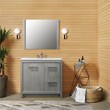 36 in. Single Wooden Vanity  in Grey Pine with White Ceramic Top