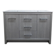 48 in. Gray Pine Double Wooden Vanity with Ceramic Top