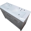 48 in. Gray Pine Double Wooden Vanity with Ceramic Top