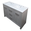 48 in. Gray Pine Double Wooden Vanity with Ceramic Top