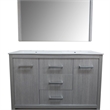 48 in. Gray Pine Double Wooden Vanity with Ceramic Top