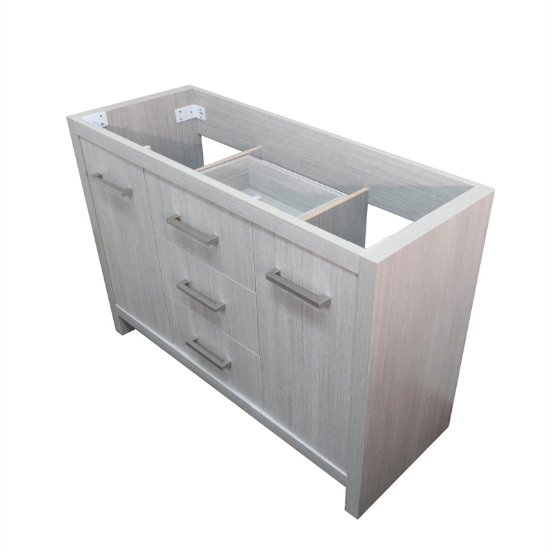 48 in. Gray Pine Double Wooden Vanity with Ceramic Top
