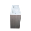 48 in. Gray Pine Double Wooden Vanity with Ceramic Top